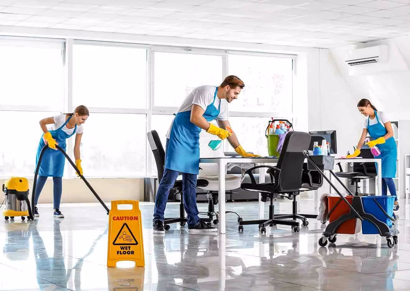 Types of spaces suitable for office cleaning — corporate, clinics, co-working, retail