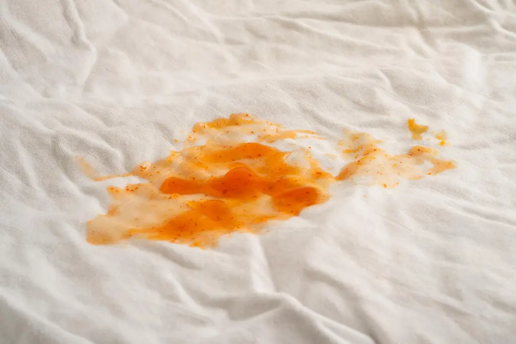Food spill and sauce stain on sofa — removed by Quick Cleaning Services Delhi